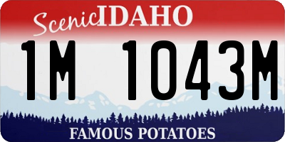 ID license plate 1M1043M