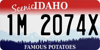 ID license plate 1M2074X