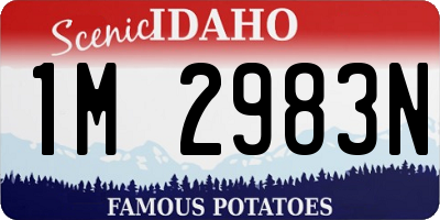 ID license plate 1M2983N