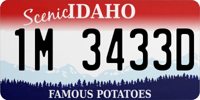 ID license plate 1M3433D