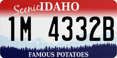 ID license plate 1M4332B
