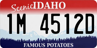 ID license plate 1M4512D