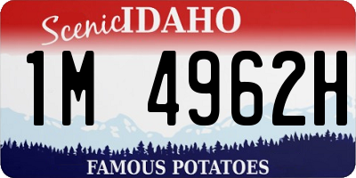 ID license plate 1M4962H