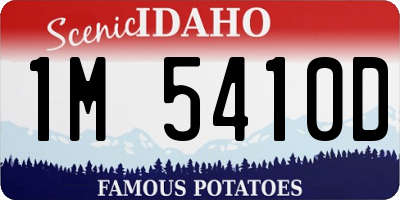 ID license plate 1M5410D