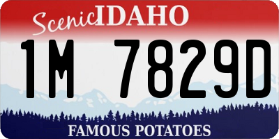 ID license plate 1M7829D