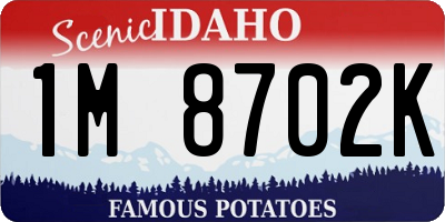 ID license plate 1M8702K