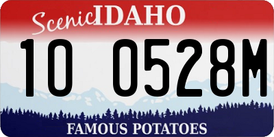 ID license plate 1O0528M