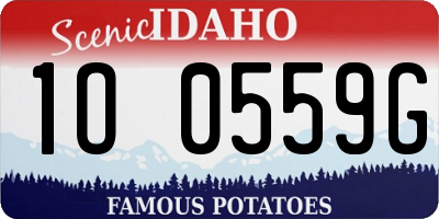 ID license plate 1O0559G