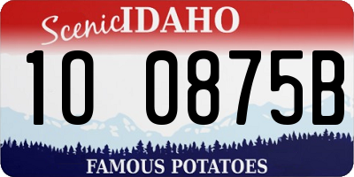 ID license plate 1O0875B