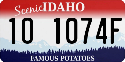ID license plate 1O1074F