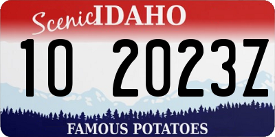 ID license plate 1O2023Z