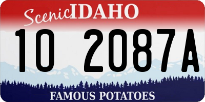 ID license plate 1O2087A