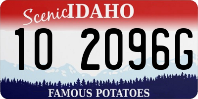 ID license plate 1O2096G
