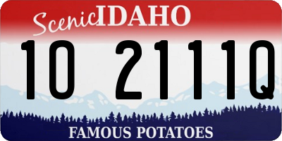 ID license plate 1O2111Q