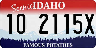 ID license plate 1O2115X