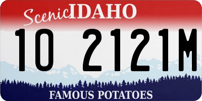 ID license plate 1O2121M