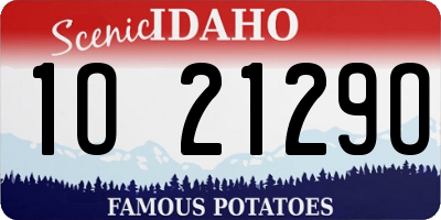 ID license plate 1O2129O