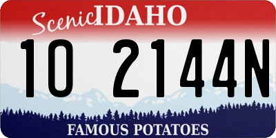 ID license plate 1O2144N