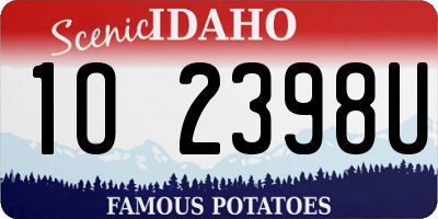 ID license plate 1O2398U