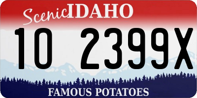 ID license plate 1O2399X