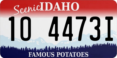 ID license plate 1O4473I