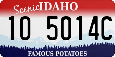 ID license plate 1O5014C