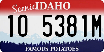 ID license plate 1O5381M