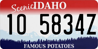 ID license plate 1O5834Z