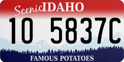 ID license plate 1O5837C