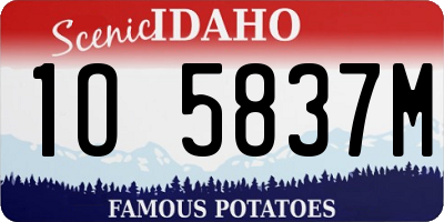 ID license plate 1O5837M