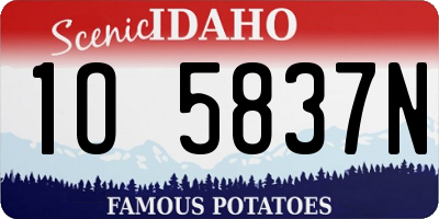 ID license plate 1O5837N