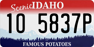 ID license plate 1O5837P