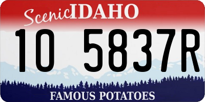 ID license plate 1O5837R