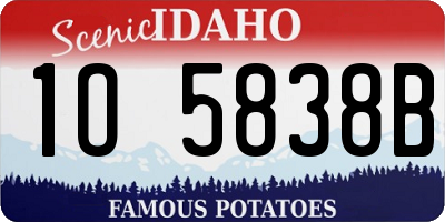 ID license plate 1O5838B
