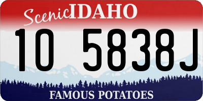 ID license plate 1O5838J