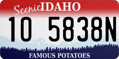 ID license plate 1O5838N