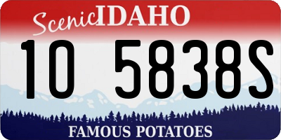 ID license plate 1O5838S