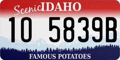 ID license plate 1O5839B