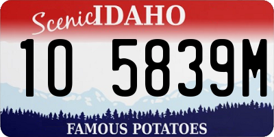 ID license plate 1O5839M