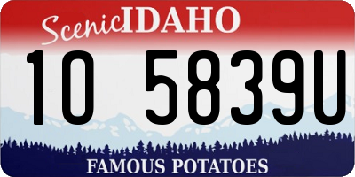 ID license plate 1O5839U