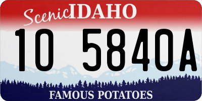 ID license plate 1O5840A
