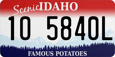 ID license plate 1O5840L