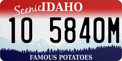 ID license plate 1O5840M