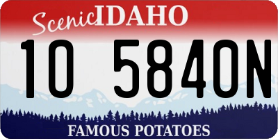 ID license plate 1O5840N