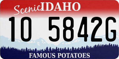 ID license plate 1O5842G