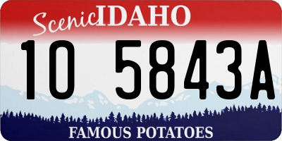 ID license plate 1O5843A