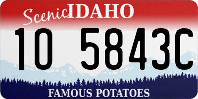 ID license plate 1O5843C