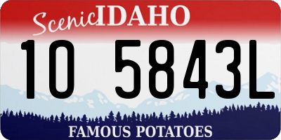 ID license plate 1O5843L