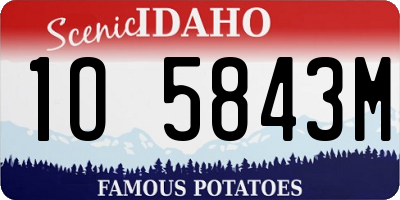 ID license plate 1O5843M
