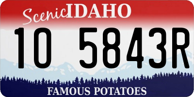 ID license plate 1O5843R